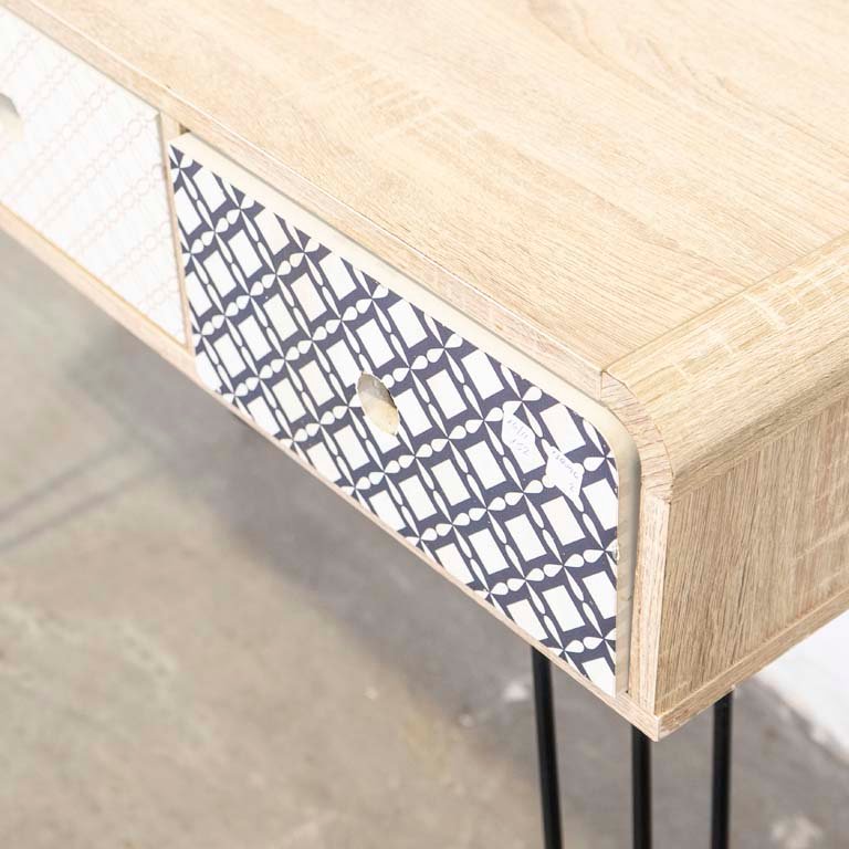 Mesa escritorio con tres cajones en MDF melamínico y patas metálicas - imagen 2