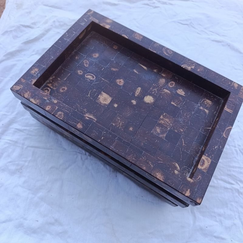 Bandejas Rectangulares en Madera con Revestimiento de Mosaico - imagen 6