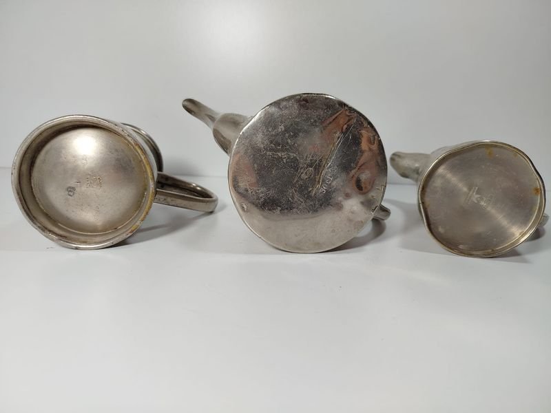 Recipientes de metal plata para café y leche - imagen 3