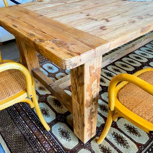 Mesa de Comedor Rústica de Madera con 8 Sillas Estilo Nórdico - imagen 2