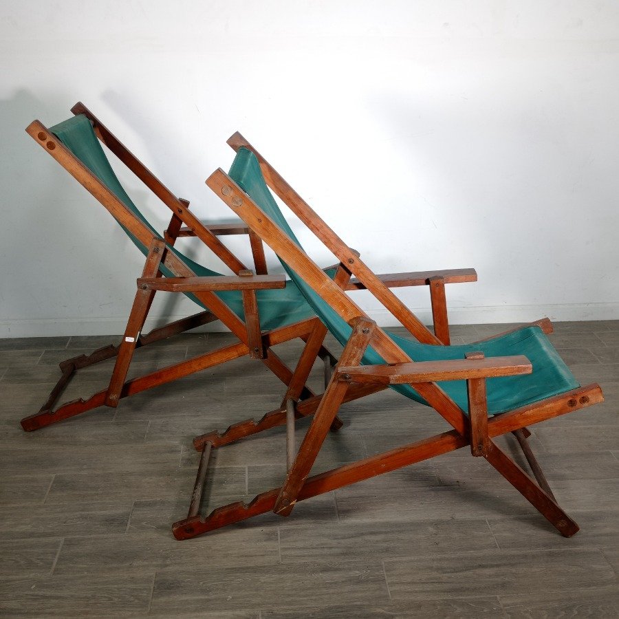 Reposeras plegables de madera y lona en venta - imagen 3