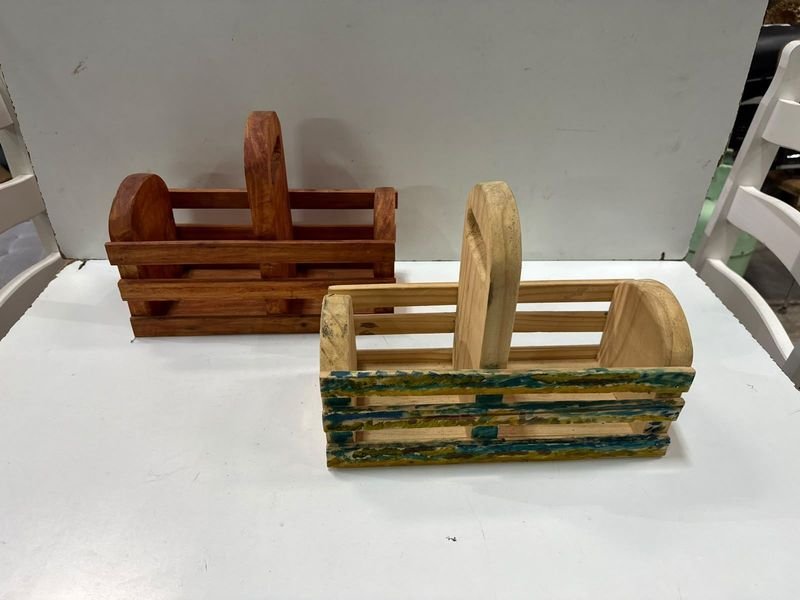 Set de 2 Materas de Madera Rústicas