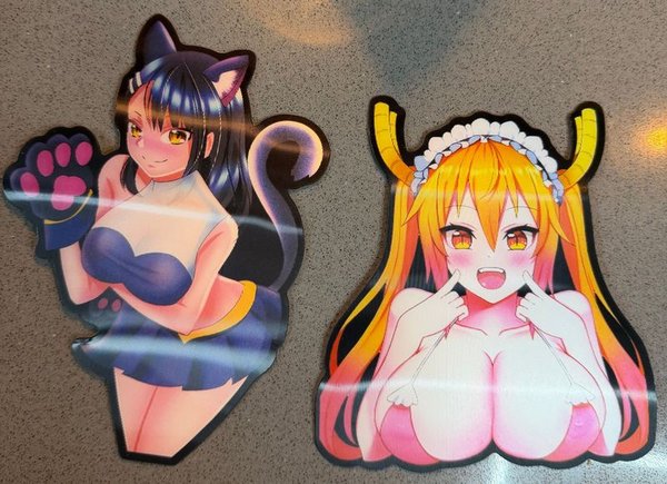 Stickers Anime Gatita y Dragona