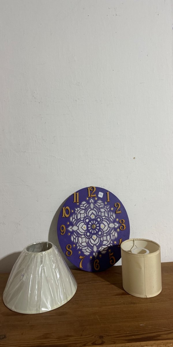 Pantalla de Lámpara y Reloj de Pared Decorativo