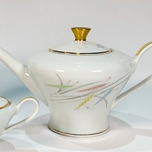 Juego de Porcelana Bavaria Edelstein Blanco con Hojas y Espiga - imagen 2