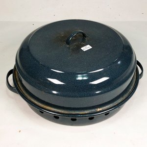 Brasero Vintage de Metal Esmaltado con Tapa y Rejilla - 35 cm - imagen 2