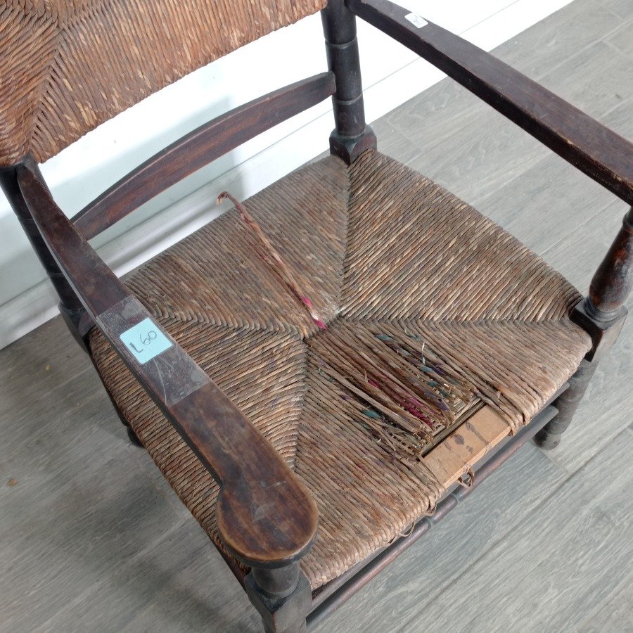 Silla de madera con asiento de cardo - imagen 3