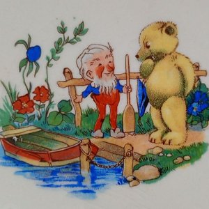 Plato Hondo Infantil Antiguo Lozur Diseño Fritz Baumgarten - imagen 3