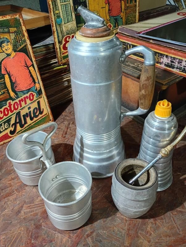 Set Mate Yerbera Azucarera Termo Infantil Aluminio Fuaye