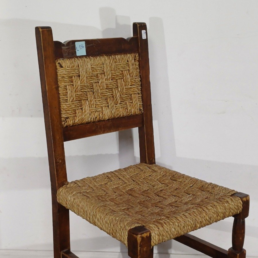 Silla de madera con asiento y respaldo tejidos - imagen 4