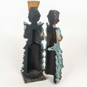 Guarda Botella Figura Mujer Española de Madera con Abanico - imagen 2