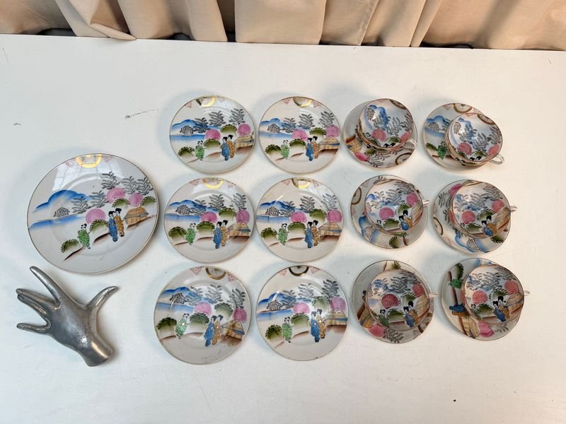 Conjunto de Tazas y Platos de Té Estilo Japonés Oriental
