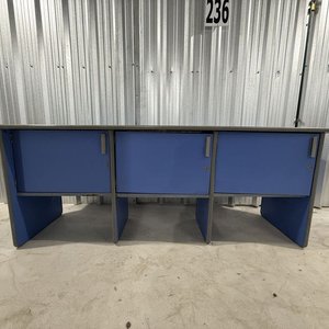 Escritorio de Oficina Azul Grande con 3 Puertas y Cajones - imagen 10