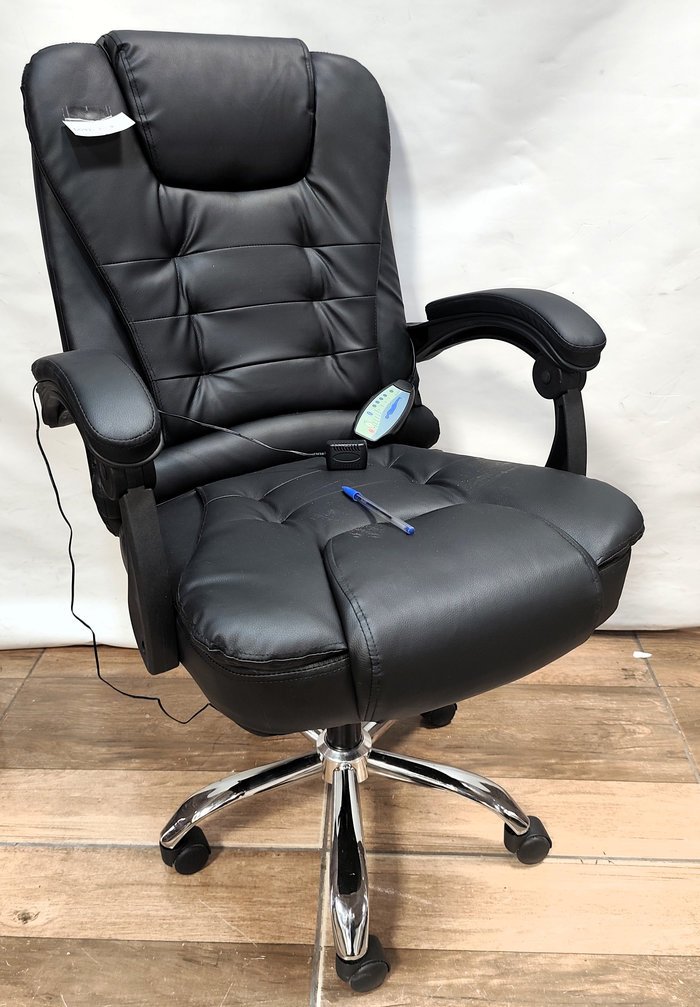 Sillon ejecutivo capitoneado en eco cuero negro con masajeador y control - imagen 3