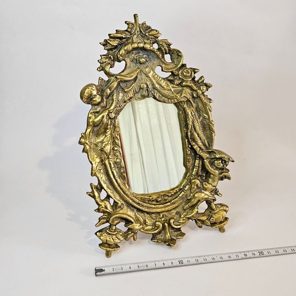 Espejo con marco de bronce macizo y diseño ornamental - imagen 1