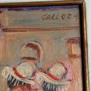 Óleo "Comparsa" de Rubén Galloza, 1991, 40x30 cm - imagen 5