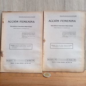 Lote siguiente: Acción Femenina: Revistas de 1917 y 1985 del Consejo Nacional de Mujeres del Uruguay