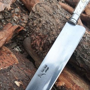 Cuchillo Franz Wenk Solingen de Colección con Cabo de Alpaca y Bronce - imagen 2