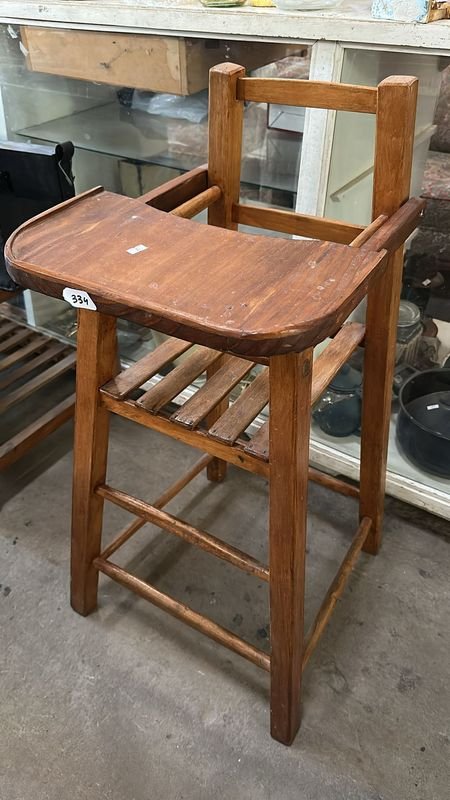 Silla de comer para niños de madera - imagen 2