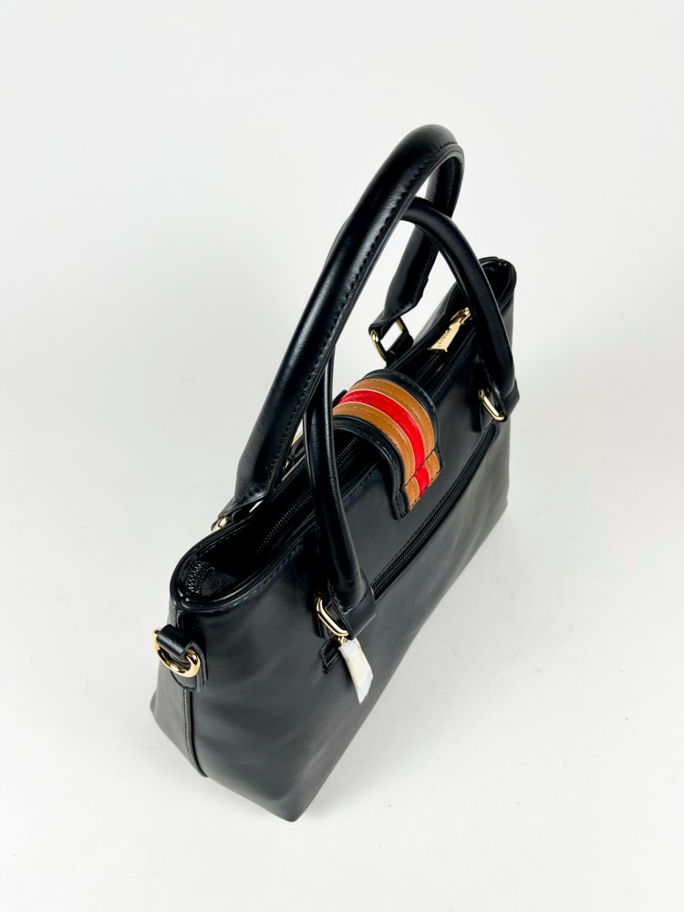 Cartera de Dama Zenit en Negro con Detalles Rojos - imagen 2