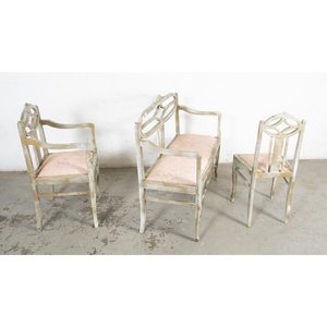 Juego de Sala Francés: Sofá, Sillón y Silla con Tapizado Floral - imagen 2