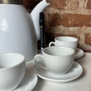 Juego de Café de Loza Blanca con Cafetera y 6 Pocillos - imagen 5