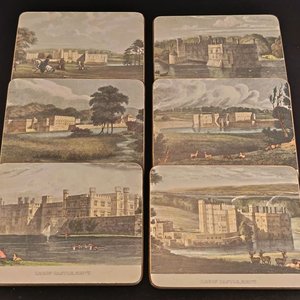 Set Vintage "Leeds Castle" Individuales y Posavasos Colección Inglaterra - imagen 6