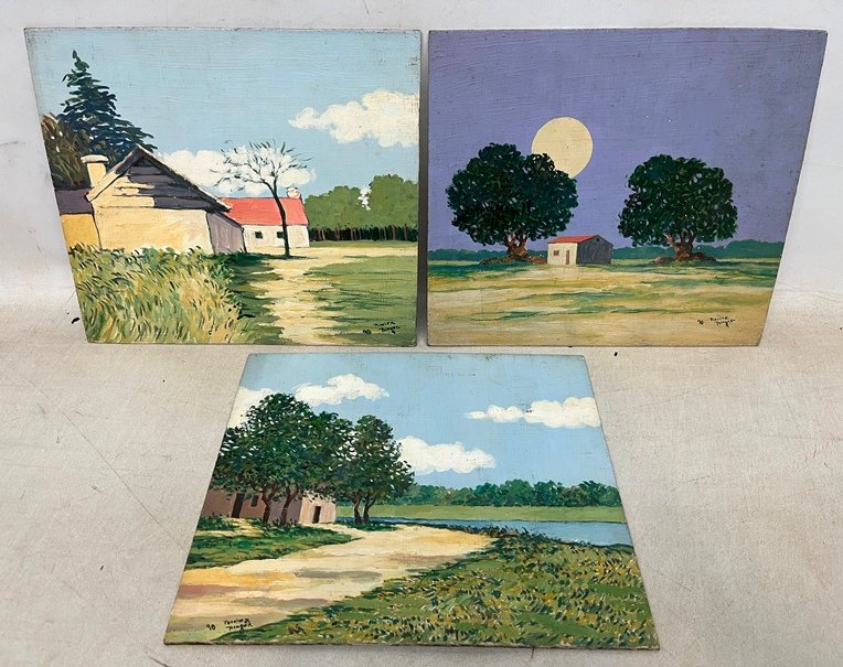 Lote siguiente: Pinturas de Hugo Pereira Bengoa - Paisajes