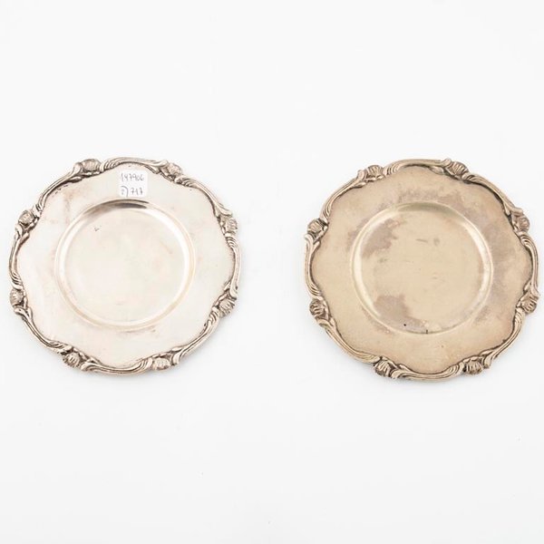 2 Platitos de Plata 925 con Bordes Decorados - imagen 1
