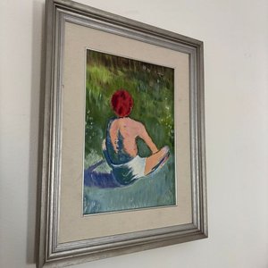 Óleo "Joven Sentado" por Rubén R. Santana Alfonso, Interpretación de Émile Bernard - imagen 5