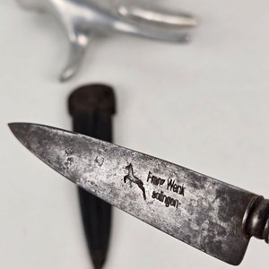 Cuchillo Criollo Franz Wenk con Mango de Platería Criolla y Vaina - imagen 3