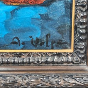 Bodegón de "A. Volpe" en acrílico sobre lienzo con marco de madera y yeso - imagen 5