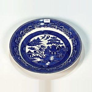 Plato de Loza Inglesa Wm. Adams & Sons Azul y Blanco con Paisaje Oriental - 29 cm - imagen 2