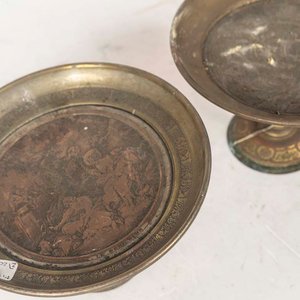 Par de Centros de Mesa Metálicos con Aguafuerte y Desgaste - imagen 2
