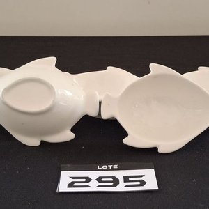 Juego 12 Piezas Cerámica Blanca Forma de Pez: 6 Fuentes y 6 Salseras - imagen 6