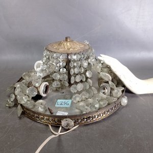 Plafón de Bronce con Caireles de Vidrio - Diámetro 33cm - imagen 4
