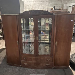 Cristalero Antiguo de Madera con Patas Desmontables - imagen 2