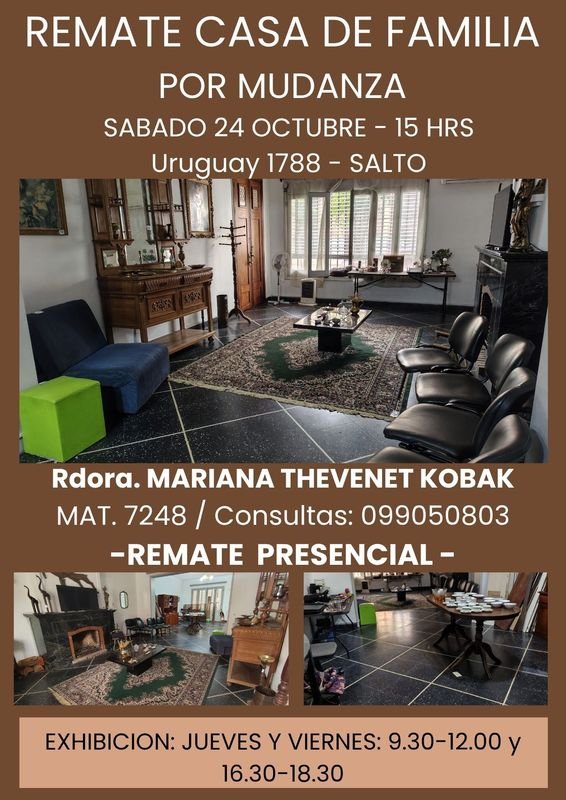 Remate de Casa de Familia en Salto: Muebles de Estilo, Bronce, Cristaleria y Más - imagen 1