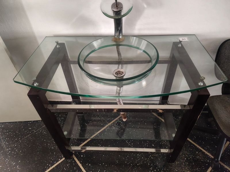 Lavatorio Completo de Vidrio con Mueble
