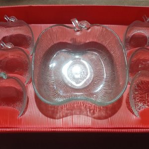 Set de Cristal Codarvi: Bowl y 6 Compoteras Manzana - imagen 2