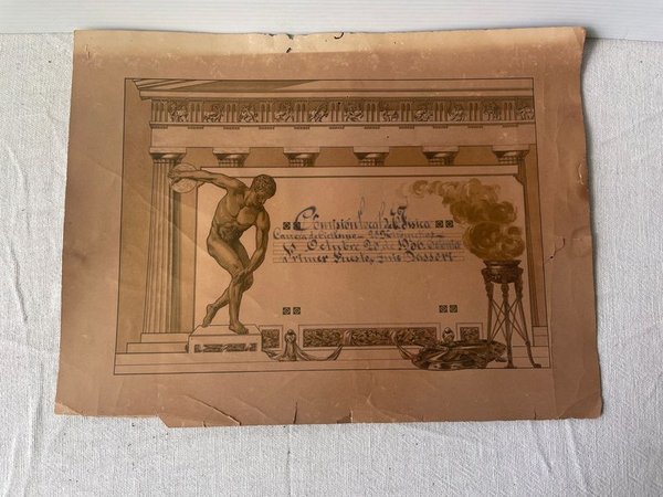 Diploma Primer Puesto Carrera Física Octubre 1936