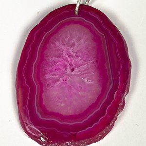 Colgante de Ágata Fucsia con Aro de Plata - imagen 3
