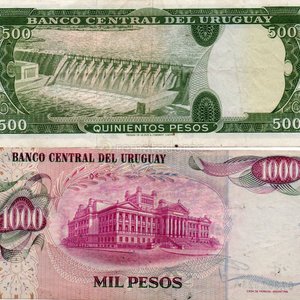 Billetes Uruguayos: 500 y 1000 Pesos Uruguayos - imagen 2