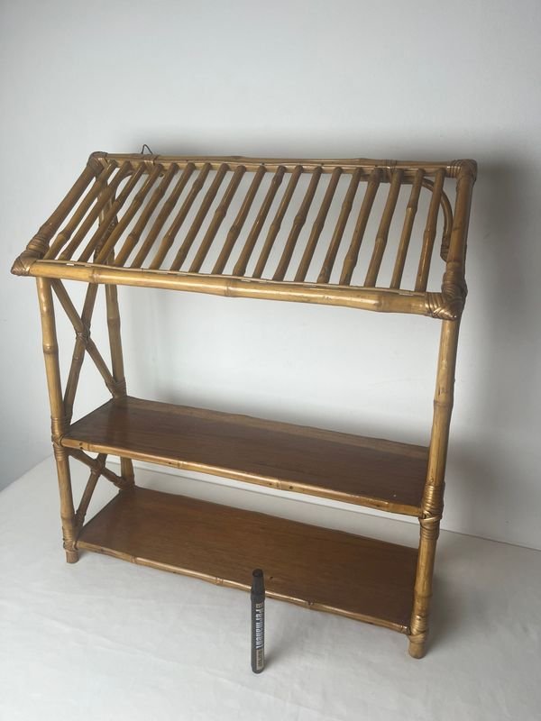 Repisa de bambú con estantes de madera - imagen 5