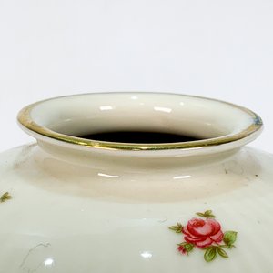 Florero de Porcelana Bavaria Blanco con Decoración de Rosas - imagen 2