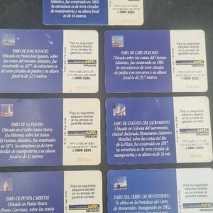 Lote de 7 Tarjetas Telefónicas Antel de Uruguay con Faros - imagen 5