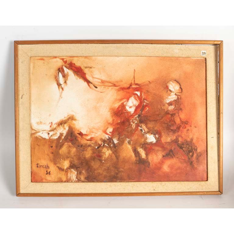 Lote siguiente: Pintura abstracta en rojo - Oleo sobre lienzo