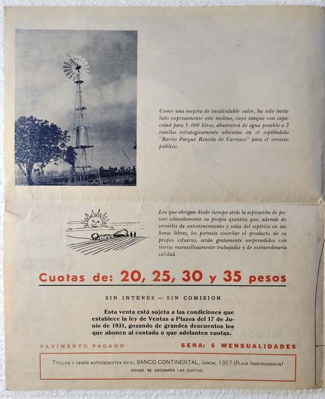 Panfleto Ilustrado de Venta de Terrenos en Barrio Parque Rincón de Carrasco - imagen 3
