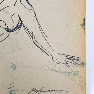 Cuadro Tinta sobre Cartón: Hombre en Movimiento de Gimnasia por E. Vernaza - imagen 3