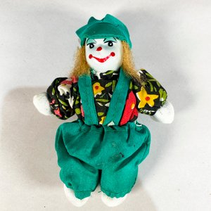 Dos Muñecos Payaso de Porcelana con Ropas Coloridas - imagen 4